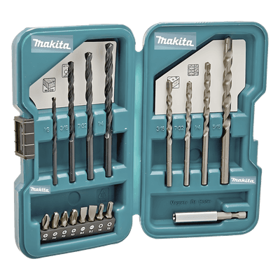 Juego de accesorios multipropósito 17 piezas para metal, concreto, madera y puntas para atornillar. D-45836 MAKITA