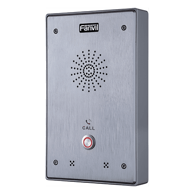 Intercomunicador IP, 2 líneas SIP, 2 relevadores con botón para llamada, anti-vandálico, IP65 e IK10, PoE I12-01P FANVIL