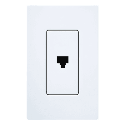 Jack Telefónico de Pared / RJ11 6 Conductores / Diseño a Ras / Compatible Placas Claro y Satin Colors CAPJWH LUTRON ELECTRONICS
