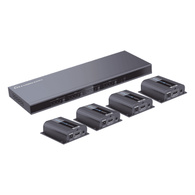 MATRICIAL Y EXTENSOR DE VIDEO HDMI 4 x 4 / 4 Entradas HDMI / 4 Salidas HDMI Loop / 4 Salidas RJ45 para Extender la señal 40 metros por salida / 1080 @ 60Hz / Conmutación por RS232, Control Remoto o Ethernet. TT744 EPCOM TITANIUM