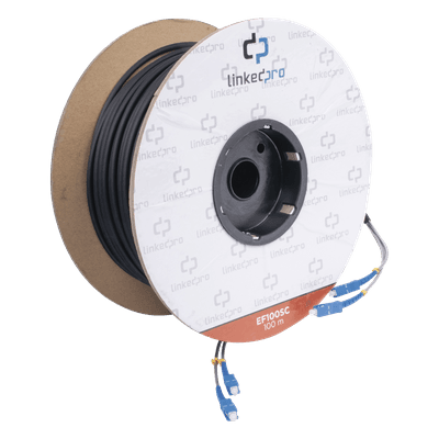 Carrete de Fibra Óptica / Monomodo 9/125 / SC-SC Duplex / Kevlar / 100 m (328.08 pies) EF-100-SC LINKEDPRO BY EPCOM