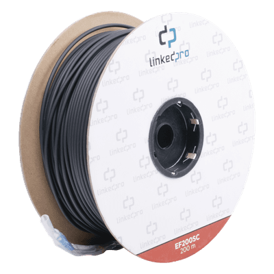 Carrete de Fibra Óptica Monomodo / Conectores SC-SC Duplex / Refuerzo Kevlar / 200 m (656.17 pies) / Subterráneo por Tubería EF-200-SC LINKEDPRO BY EPCOM
