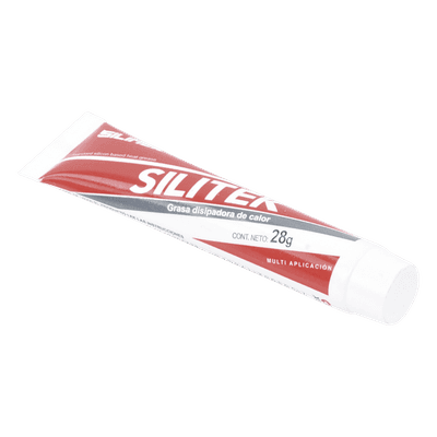 Pasta Térmica Aislante / Conductividad Térmica Alta / Rango -20 a 220°C / Protección Humedad y Corrosión / Tubo 28 grs / Aplicación Electrónica Exterior SILITEK SILIMEX
