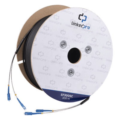 Carrete de Fibra Óptica Monomodo / SC-SC Duplex / 300 m (984.25 pies) / Reforzado con Kevlar / Subterráneo por Tubería EF-300-SC LINKEDPRO BY EPCOM