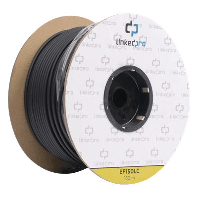 Carrete de Fibra Óptica Monomodo / Conectores LC-LC Dúplex / 150 m (492.13 pies) / Reforzada con Kevlar / Tight Buffer 900 μm / HDPE para Subterráneo EF-150-LC LINKEDPRO BY EPCOM