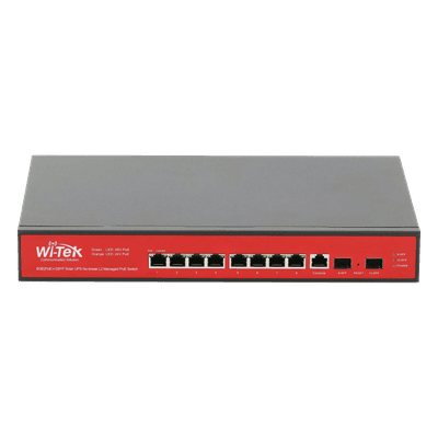 Switch Administrable Capa 2 / 8 Puertos PoE Gigabit / 2 SFP / Respaldo Solar 500 W / Protección 6 kV / 20 Gbps WI-PMS310GF-UPS-PLUS WI-TEK