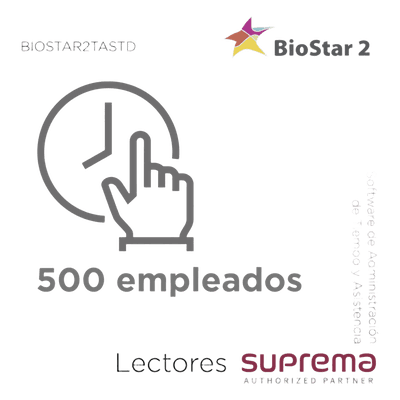 Software de Administración de Tiempo y Asistencia / 500 Empleados / Horarios Fijos y Flexibles / Reportes Detallados BIOSTAR2TASTD SUPREMA