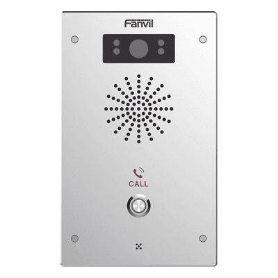 Video Intercomunicador IP, 2 líneas SIP, 2 relevadores con botón para llamada, Onvif, anti-vandálico, PoE, IP65 e IK10, PoE I16V FANVIL