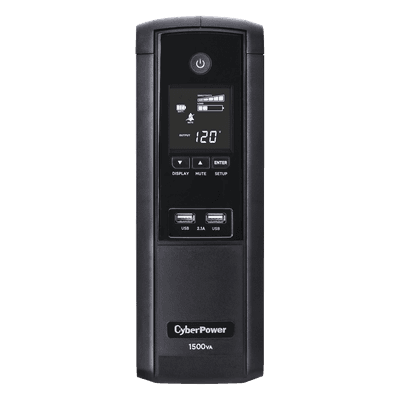 UPS de 1500 VA/900 W, Topología Línea Interactiva, Entrada 120 Vca NEMA 5-15P, Tipo Torre, Con 12 Tomas NEMA 5-15R, 5 años de garantía BRG1500AVRLCD5Y CYBERPOWER