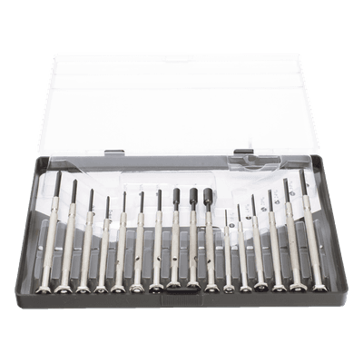 Juego de Desarmadores de Precisión / 16 Piezas / Métrico 1.0 a 5.0 mm / Estuche Rígido / Tipo Joyero-Relojero EP16 EPCOM POWERLINE