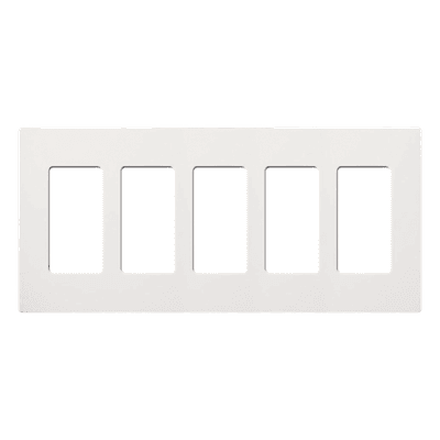 Placa de pared / 5 espacios / Sin tornillos / 259 x 119 mm / Acabado satinado Snow / Para Maestro, Diva, Skylark y control Pico SC-5-SW LUTRON ELECTRONICS