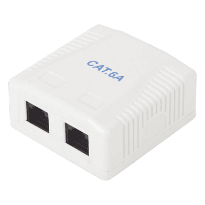 Caja de Pared / 2 Puertos RJ45 / Cat6A UTP / T568A-B / ABS Retardante de Llama LP-WP-39-C6A LINKEDPRO BY EPCOM