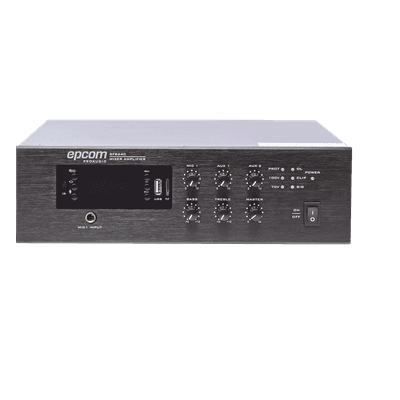Mini Amplificador Mezclador / 240W RMS / Sistema 70/100V / Bluetooth / MP3 / Tuner FM / Prioridad Micrófono / 0.98 x 0.29 x 0.82 ft SF-B240 EPCOM PROAUDIO