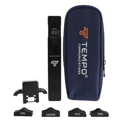 Identificador de Tráfico para Fibra Activa / Detección de Potencia y Dirección / Pérdida <0.5 dB / Compatible con Fibras Comunes y Planas FI-100-KIT TEMPO
