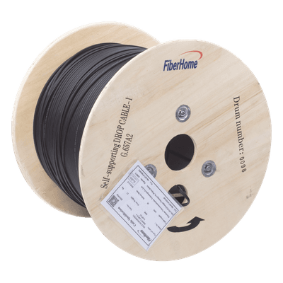 Carrete de Fibra Óptica Aérea / Drop Figura 8 / G.657A2 / Monomodo 1 Hilo / LSZH / 1 km (3281 ft) / Span 80 IC-FIG8A2-1C LINKEDPRO BY FIBERHOME