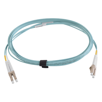 Jumper de Fibra Óptica / Multimodo 50/125 OM4 / LC-LC Duplex / OFNR / Aqua / 10 m (32.81 ft)
