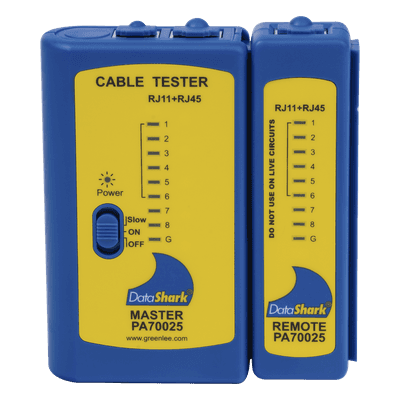 Probador de Cables de Red / Detección de Fallas / LEDs por Pin / Unidad Remota Incluida PA70025 TEMPO