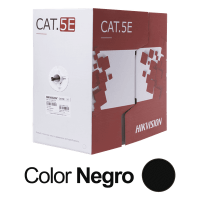Bobina de Cable UTP / Cat 5E / 24 AWG / 305 m (1000 pies) / PE Exterior / 100% Cobre / 100 MHz / PoE DS-1LN5EO-UU/E HIKVISION