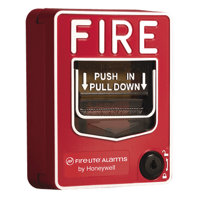 Estación Manual Inalámbrica Direccionable / Doble Acción / Reinicio por Llave / Red de Malla SWIFT / 4 Baterías CR-123A / Rotulación en Inglés W-BG12LX FIRE-LITE