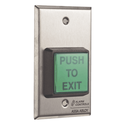 Botón de Salida / Acción Momentánea / SPDT 10A / Acero Inoxidable / LED Integrado / UL 294 TS2 ALARM CONTROLS-ASSA ABLOY
