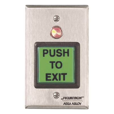 Botón Momentáneo / 5A SPDT-DPDT / 12-24VDC / Acero Inoxidable 4.5' x 2.75' / LED Rojo / Cubiertas Intercambiables AC-PB2 SECURITRON-ASSA ABLOY