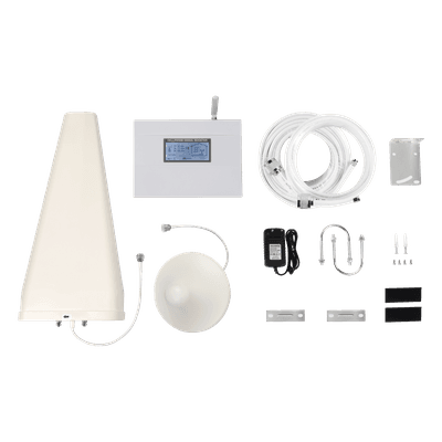 Kit Amplificador de Señal Celular TRIPLE banda de frecuencia / Mejora las llamadas convencionales y VoLTE / Soporta los datos de las tecnologías 2G, 3G y 4G de TELCEL, AT&T y MOVISTAR / Puede cubrir hasta 2 espacios de 300 m2 cada uno. EP-TB-4G EPCOM