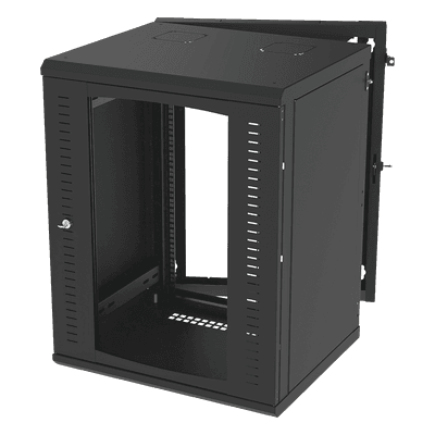 Gabinete de Pared Abatible / Rack 19" 16U / Cristal Templado / Carga 70 kg / Ventilación Opcional SR-1916-GAP-V4 LINKEDPRO BY EPCOM