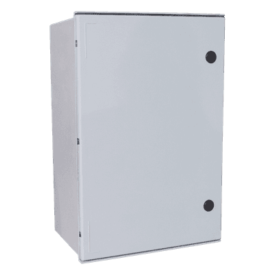 Gabinete de Poliéster IP65 / 600 x 800 x 300 mm / Carga 25 kg / Placa Trasera 581 x 705 mm / Cerradura con Llave / Uso en Intemperie PST-6080-30P PRECISION