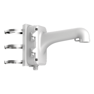 Soporte de Montaje en Poste / Caja de Conexiones Integrada / Diámetro Ajustable 67-127 mm / Capacidad 10 kg / 14.0 x 10.3 x 6.7 in