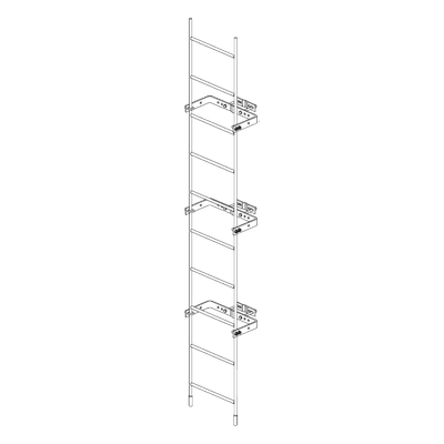 Escalera Externa Sólida / 3 m (10') / Secciones 1-12 / 3 Herrajes Sujetadores / Galvanizada en Caliente TRY-ST-LAD-3M-112 Trylon