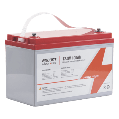 Batería de Litio Ciclo Profundo / 12.8 Vcc / 100 Ah / Descarga 50 A / -20°C a +60°C / 11 kg LI-100-12C EPCOM POWERLINE