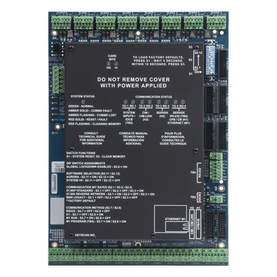 Tarjeta Principal Controlador / 8 Lectoras / 8 Puertas / 45,000 Tarjetas / TCP-IP Opcional / 16 Entradas Auxiliares / 8 Salidas Auxiliares CA8500B KEYSCAN-DORMAKABA