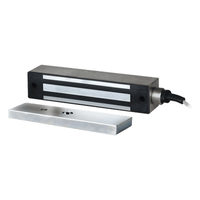 Chapa Magnética Electromagnética / 600 lb (272 kg) / IP65 / Exterior / Acero Inoxidable / Cable 91 cm (3 ft) E-942FC-600 ENFORCER SECOLARM
