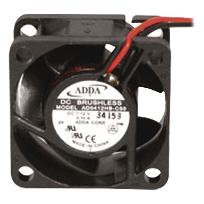 Ventilador Axial / 40x40x20 mm / 1.57x1.57x0.79 in / Rodamiento de Baleros / 12 Vcc / 8.8 CFM 1928118 SYSCOM