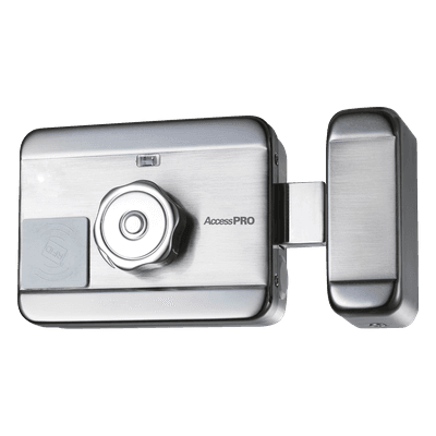 Cerradura Eléctrica Motorizada / Lector Proximidad EM 125 kHz / 1000 Tarjetas / 12 VCC / Exterior ACCESSRIMMOTOR ACCESSPRO