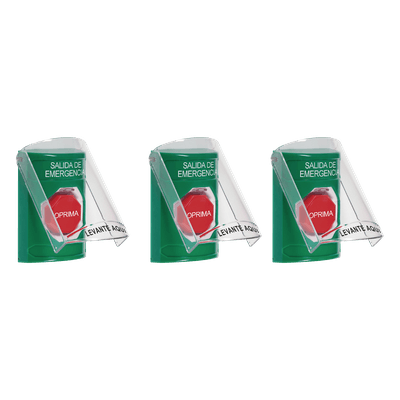 Botones de Emergencia / 3 Métodos de Activación / 3 Mensajes Configurables / Iluminación RGB / Contactos Forma C 10A / IP Compacto CP-SS13-ES STI