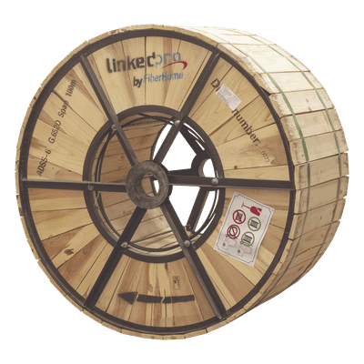 Cable ADSS Aéreo / 24 Hilos SM G.652D / Span 100m (328 ft) / Tensión 2500N / Anti-tracking 110kV / Loose Tube HDPE OC-ADSS-24C-S100/4KM LINKEDPRO BY FIBERHOME