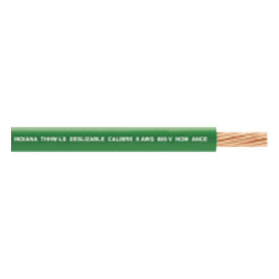 Cable THW-LS / Calibre 10 AWG / 19 Hilos / Verde / Bobina 100 m (328 ft) SLY-304-GRN/100 INDIANA