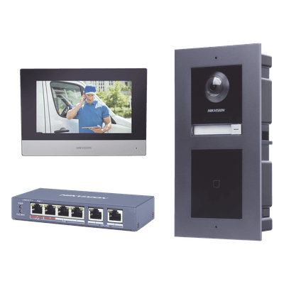Videoportero IP / 2 Megapixel / 7 Frentes de Calle / 2 Salidas Relé / IR Oculto 3 m (9.8 ft) / PoE 802.3af / IP65 DSKIS601-V2 HIKVISION