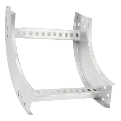Curva Vertical de 90° / Perfil Z de Aluminio / Peralte 3 1/4" / Ancho 12" / Radio 8" / Interior y Exterior