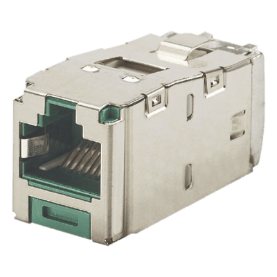 Jack RJ45 Blindado / Cat 6A / Estilo TG Sin Impacto / PoE 100W / Verde CJS6X88TGGRY PANDUIT