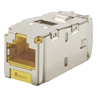 Conector Jack RJ45 Blindado / Categoría 6A / Estilo TG Sin Herramienta / 8P8C / PoE 100W / -10°C a 65°C CJS6X88TGYLY PANDUIT