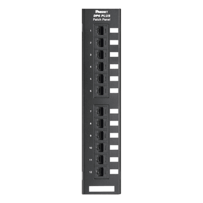 Panel de Parcheo de Impacto 110 / Categoría 6 / 12 Puertos / Montaje en Pared / 1-250 MHz / PoE++ 100W DP12688TGY PANDUIT