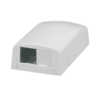 Caja de Montaje en Superficie / 2 Espacios Mini-Com / 2 Puertos / ABS / 1.95 x 1.06 x 3.65 pulgadas CBX2WH-AY PANDUIT
