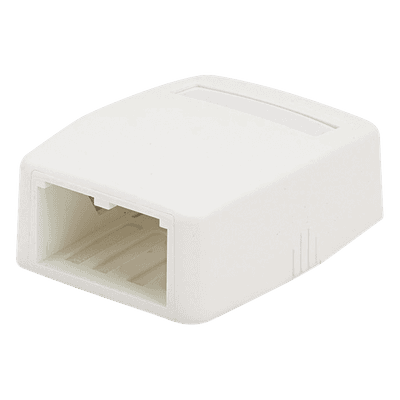 Caja de Montaje en Superficie / 2 Espacios Mini-Com / ABS / 2.1 x 0.98 x 2.6 in / Blanco Mate CBXQ2IW-A PANDUIT
