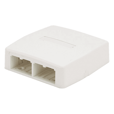 Caja de Montaje en Superficie / 4 Puertos Mini-Com / ABS / 3.75 x 1.18 x 3.70 in / Blanco CBXQ4WH-A PANDUIT