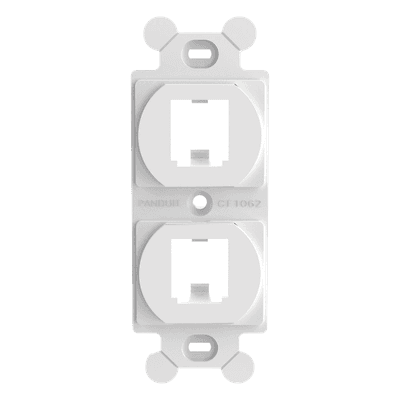 Marco de Módulo Dúplex / 2 Espacios Mini-Com / NEMA 106 / 4.10' x 3.28' x 0.68' / Superficie / Blanco CF1062WHY PANDUIT