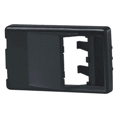 Placa de Mobiliario Modular / 2 Puertos Mini-Com / Salida Inclinada / 1.69 x 0.76 x 2.9 in / Negro