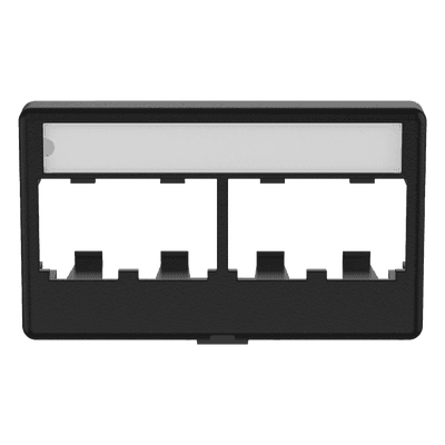 Placa de Mobiliario Modular / 4 Puertos Mini-Com / ABS Negro / 2.9x0.88x1.77 pulg (73.66x22.35x44.95 mm) CFFPL4BL PANDUIT