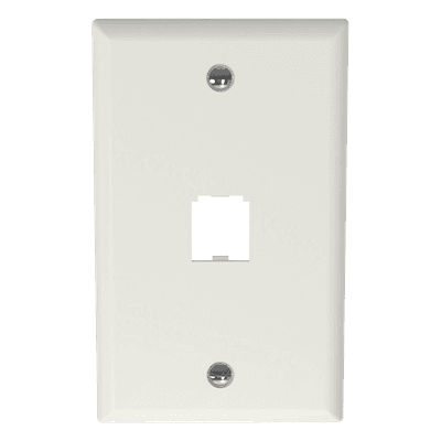 Placa de Pared Vertical / 1 Puerto Mini-Com / Diseño Plano / 2.75 x 4.5 pulg. / Blanco Mate